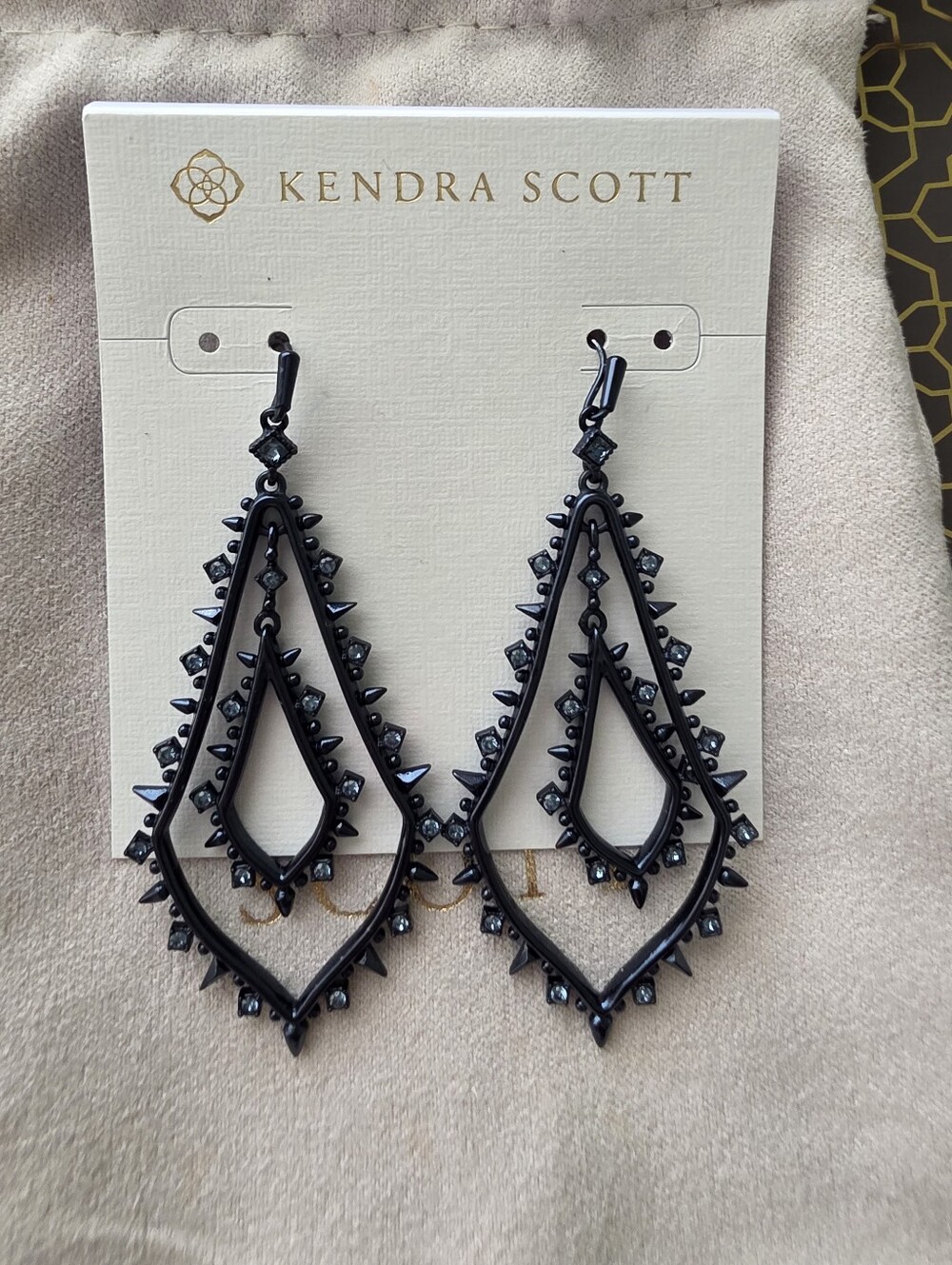 Kendra Scott Navy Gunmetal Alice Earrings